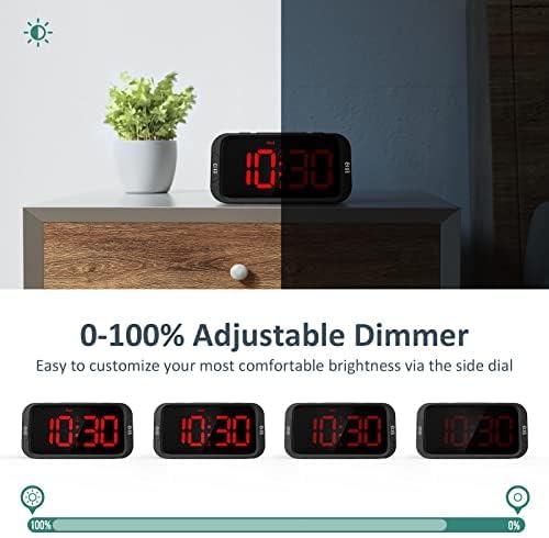 Digital Dual Alarm Clock for Bedroom: RGB Electric Clock with USB Charger for Kids Teens - Dimmable Clock with Weekday Weekend Mode for Bedside Desk