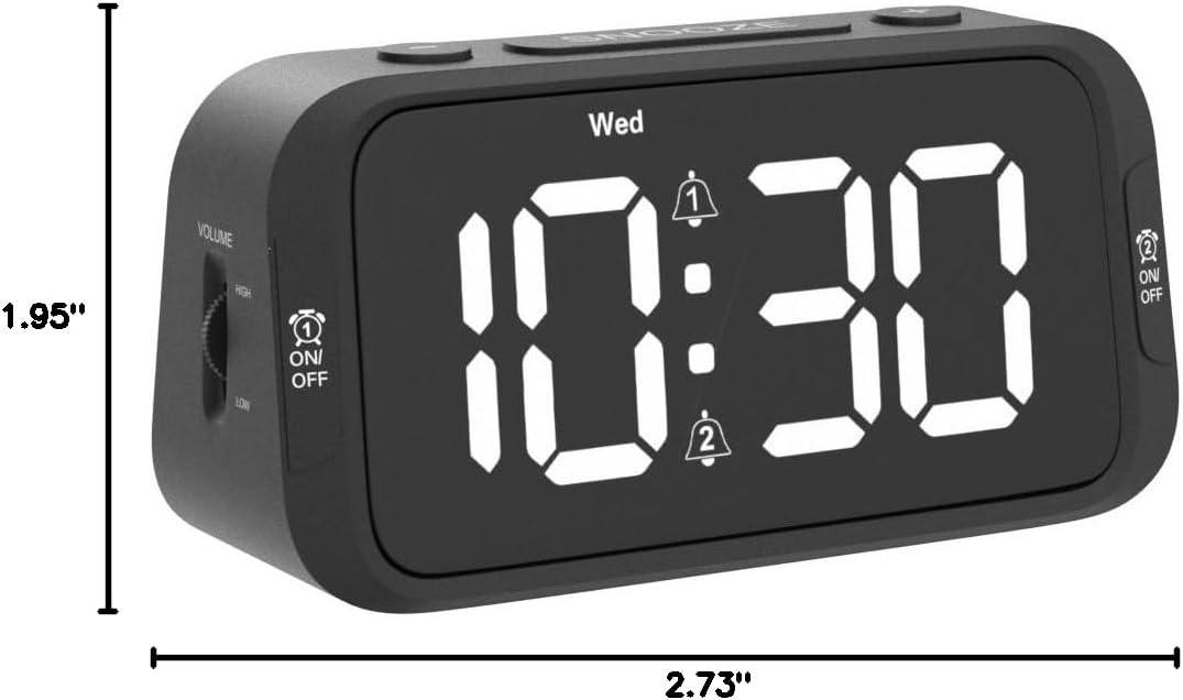 Digital Dual Alarm Clock for Bedroom: RGB Electric Clock with USB Charger for Kids Teens - Dimmable Clock with Weekday Weekend Mode for Bedside Desk