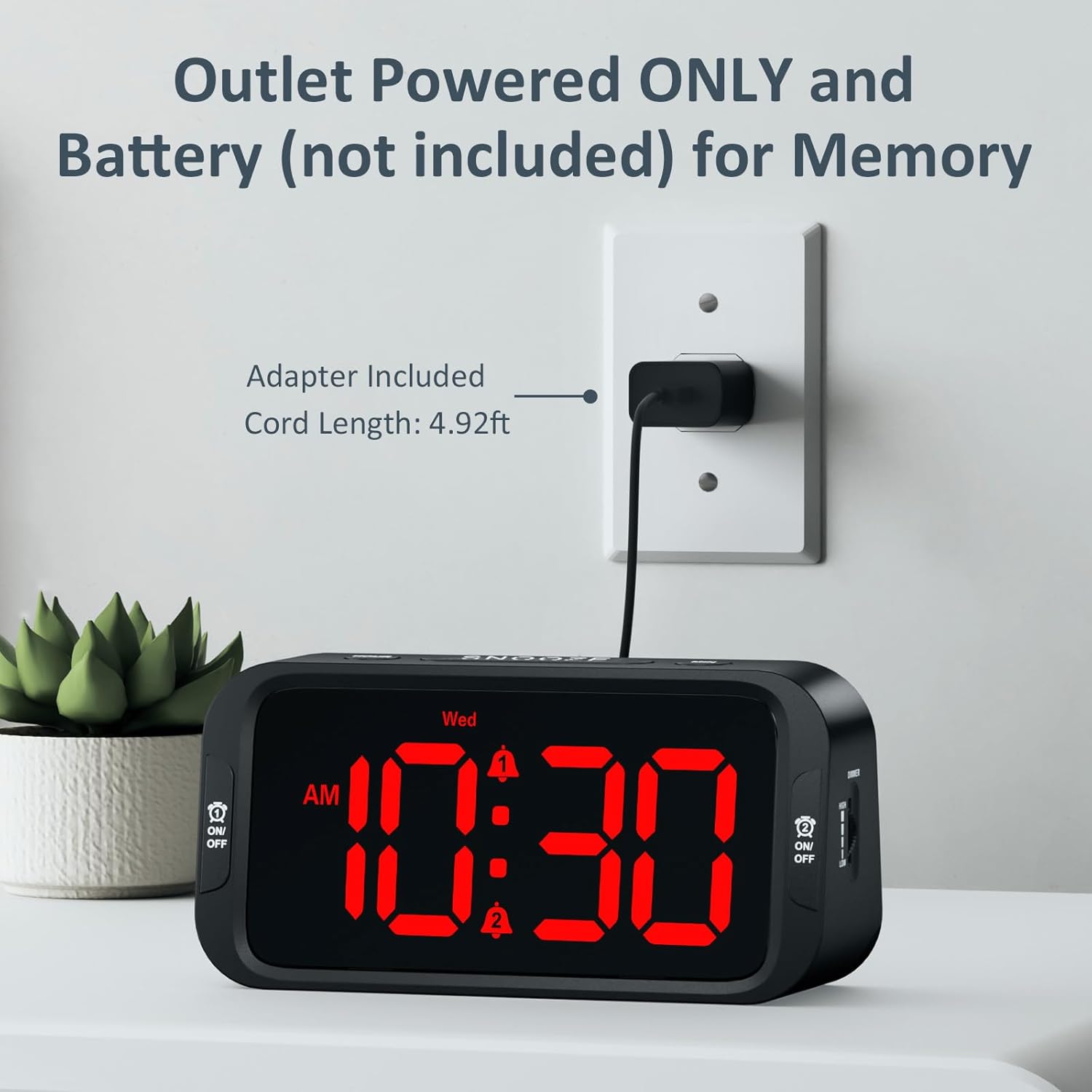 Digital Dual Alarm Clock for Bedroom: RGB Electric Clock with USB Charger for Kids Teens - Dimmable Clock with Weekday Weekend Mode for Bedside Desk