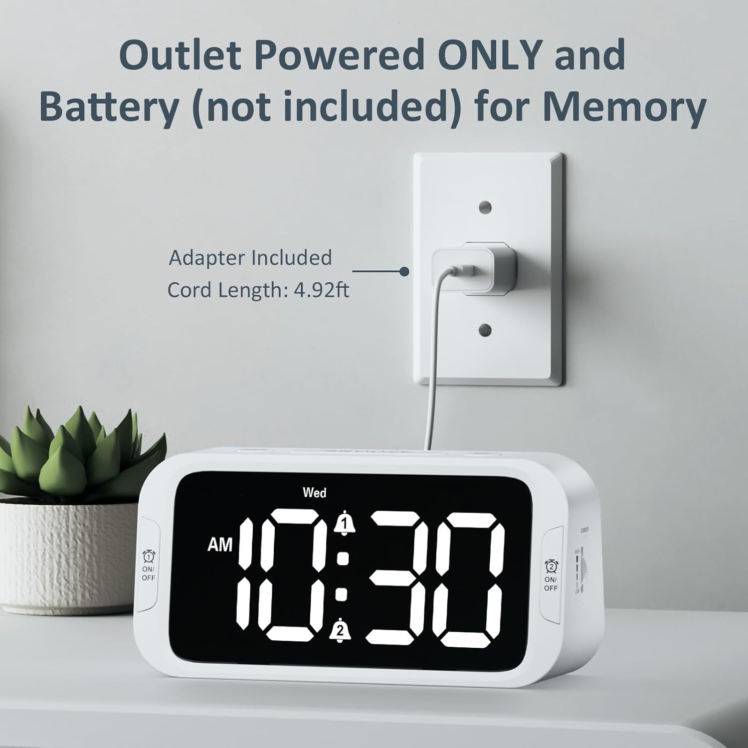 Digital Dual Alarm Clock for Bedroom: RGB Electric Clock with USB Charger for Kids Teens - Dimmable Clock with Weekday Weekend Mode for Bedside Desk