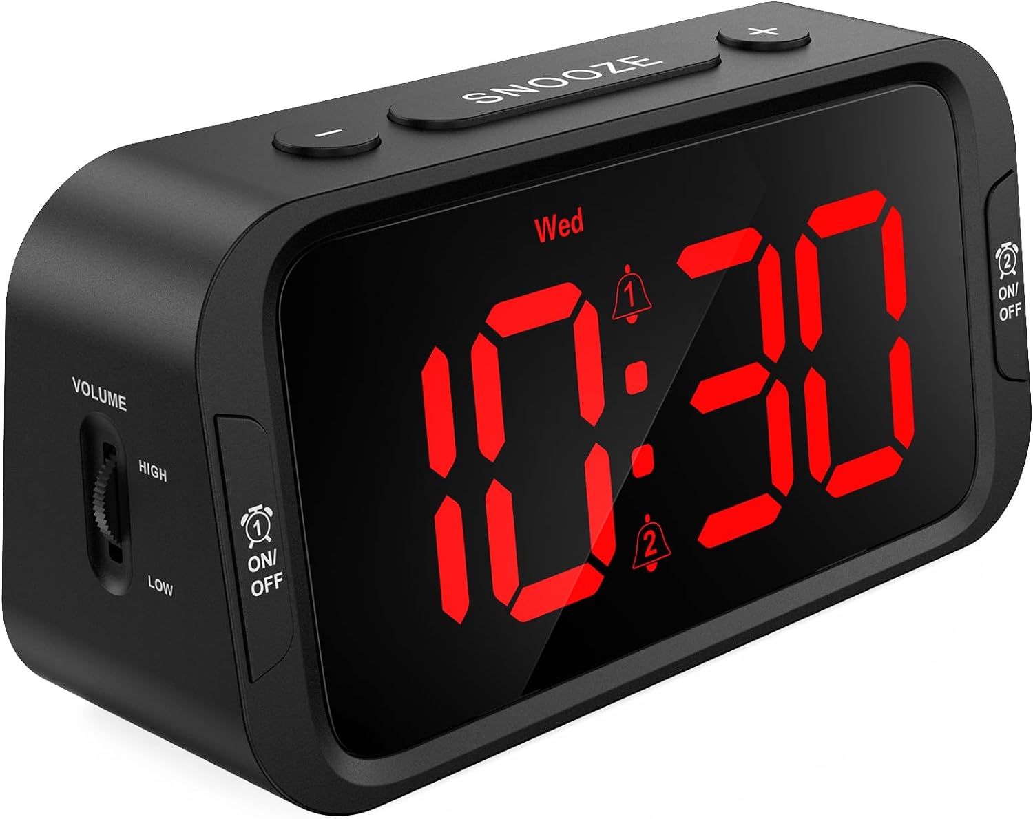 Digital Dual Alarm Clock for Bedroom: RGB Electric Clock with USB Charger for Kids Teens - Dimmable Clock with Weekday Weekend Mode for Bedside Desk
