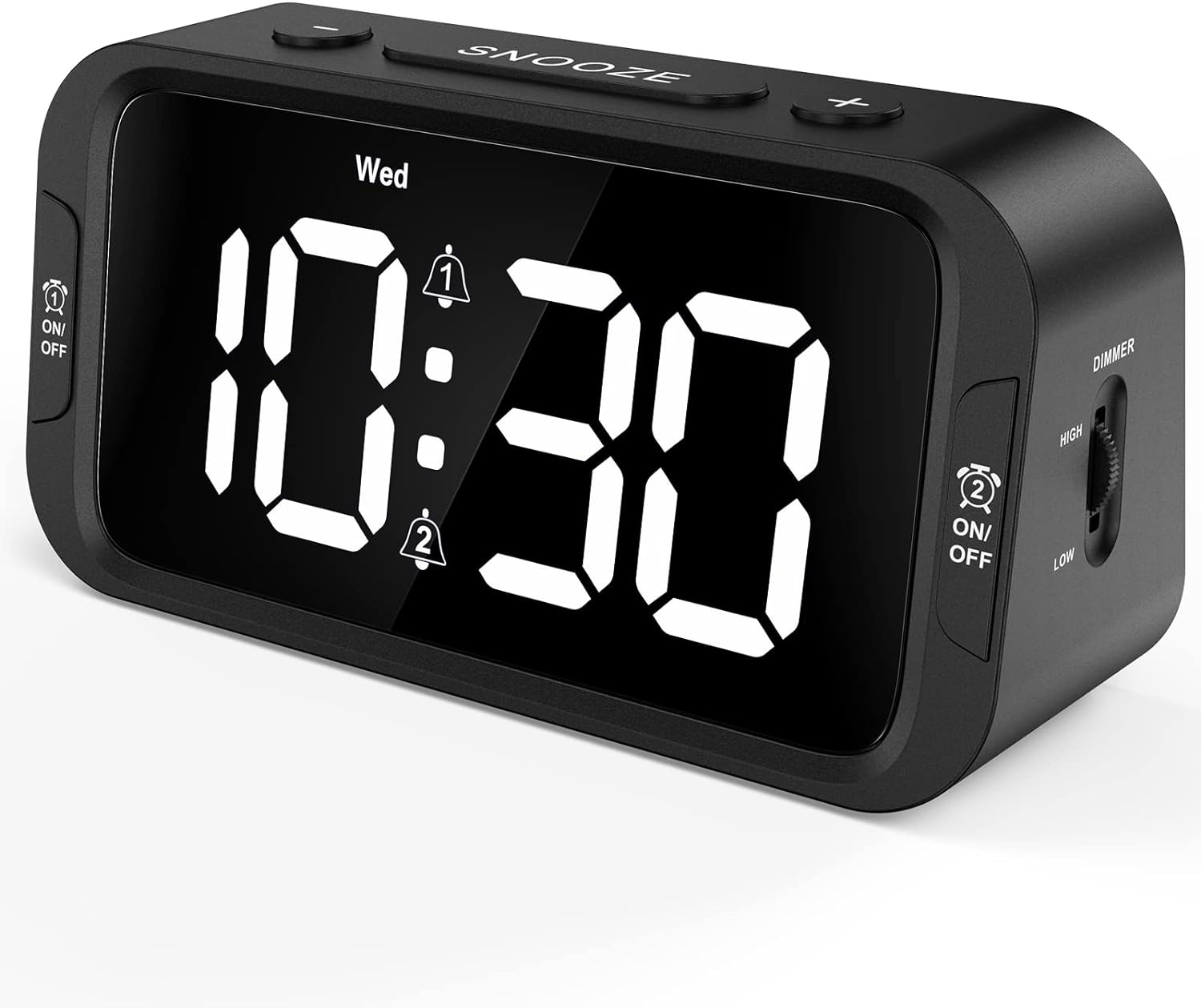 Digital Dual Alarm Clock for Bedroom: RGB Electric Clock with USB Charger for Kids Teens - Dimmable Clock with Weekday Weekend Mode for Bedside Desk