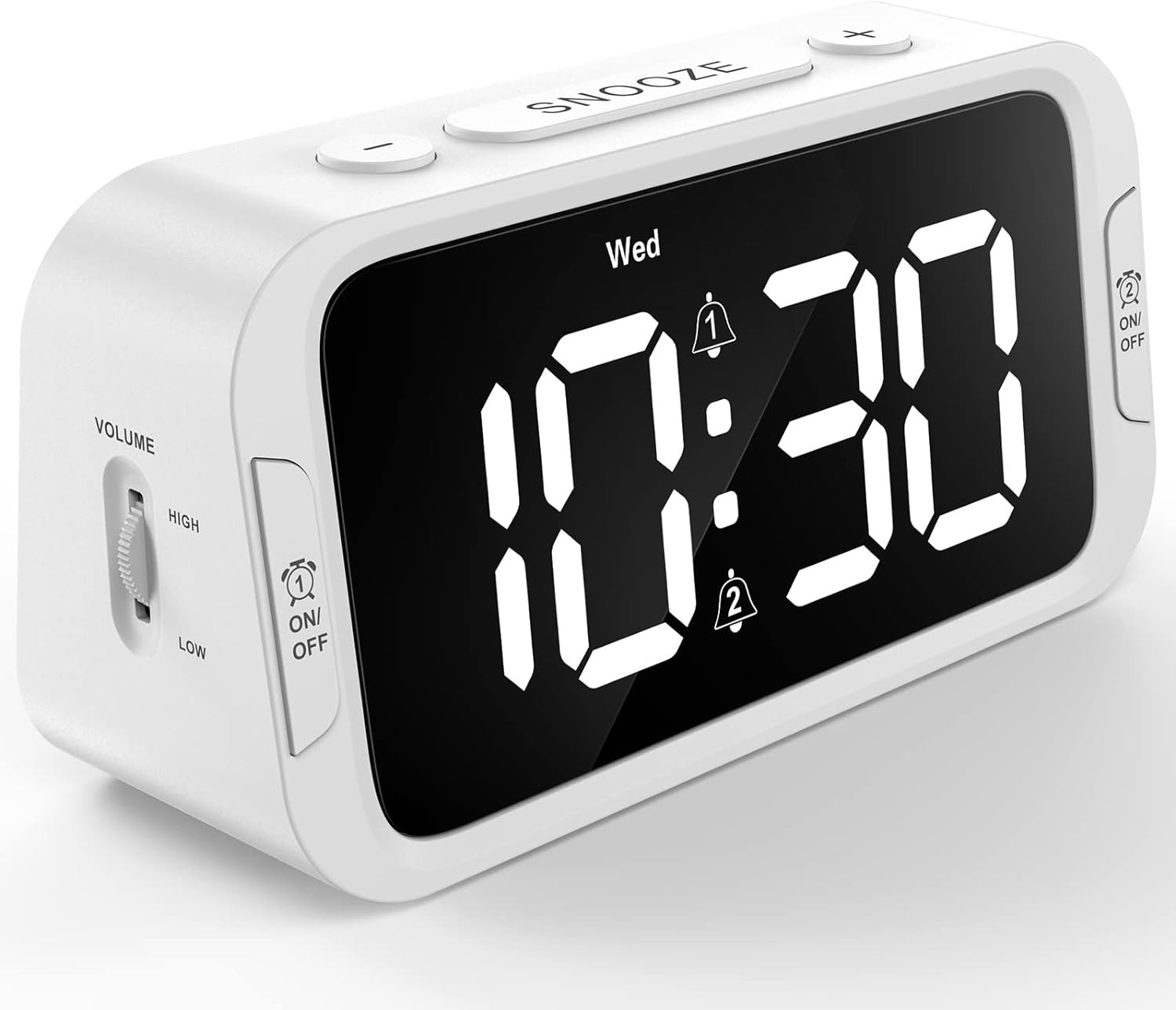 Digital Dual Alarm Clock for Bedroom: RGB Electric Clock with USB Charger for Kids Teens - Dimmable Clock with Weekday Weekend Mode for Bedside Desk