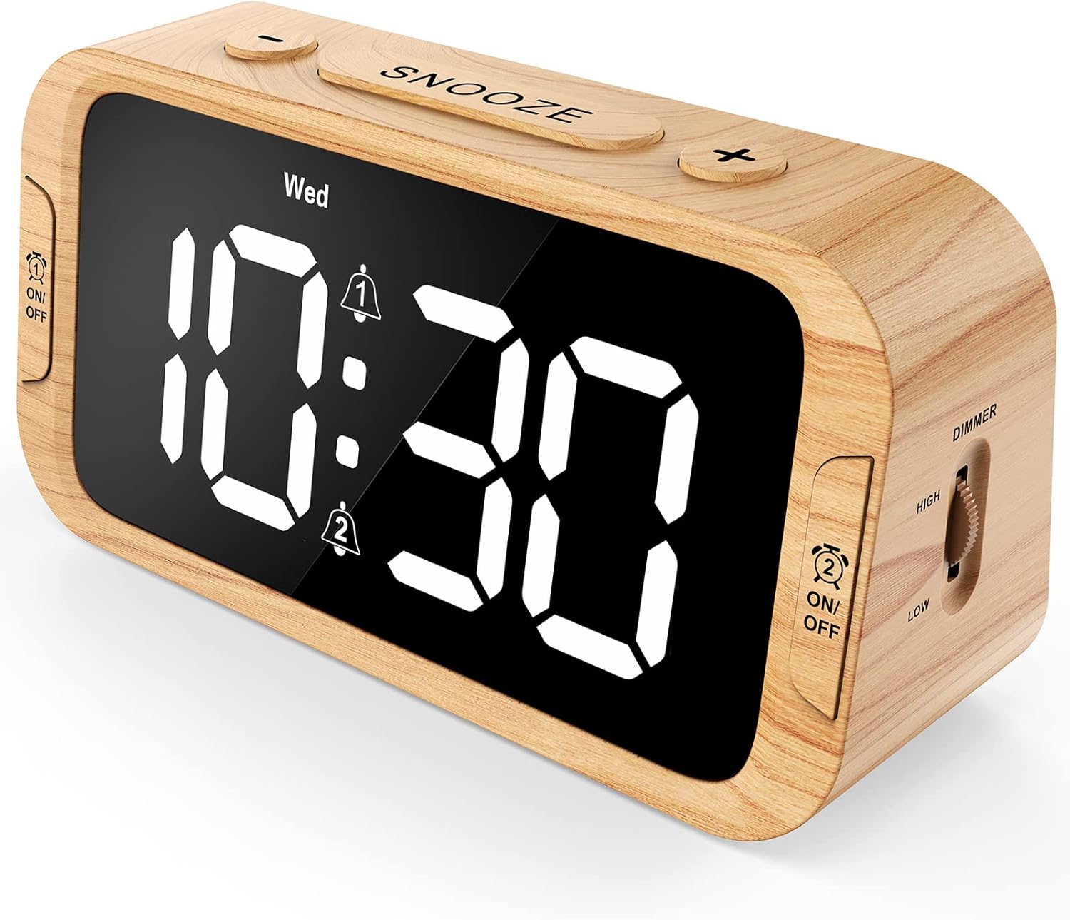 Digital Dual Alarm Clock for Bedroom: RGB Electric Clock with USB Charger for Kids Teens - Dimmable Clock with Weekday Weekend Mode for Bedside Desk