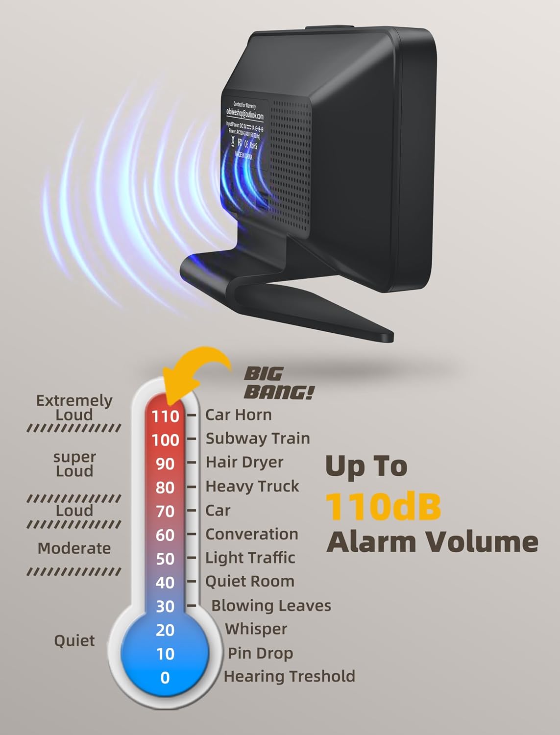Digital Alarm Clocks for Bedrooms: Large Bold Number 5 Brightness Dimmer - Easy to Read Across The Room - 5 Alarm Sound 8 Night Light - Silver