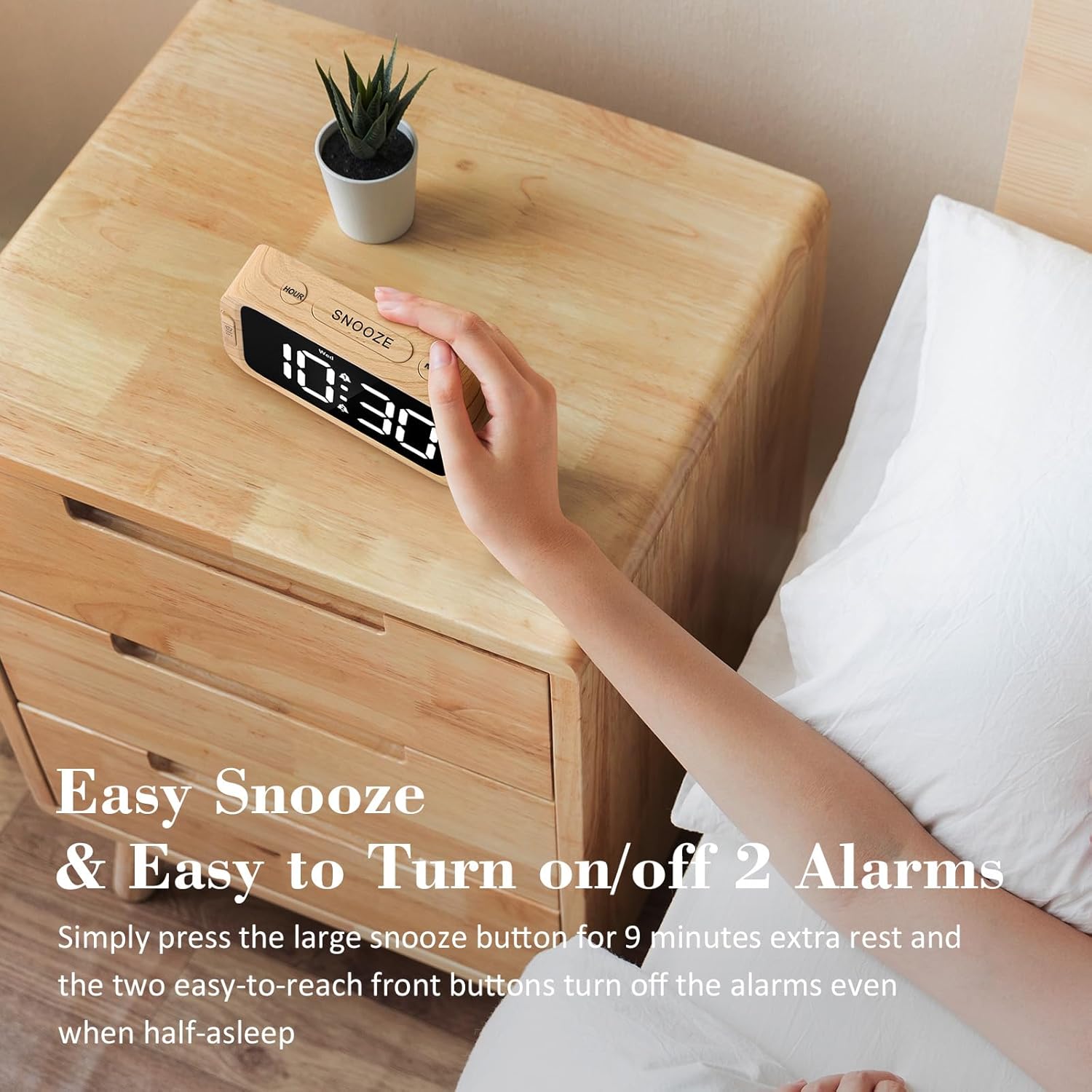 Digital Dual Alarm Clock for Bedroom: RGB Electric Clock with USB Charger for Kids Teens - Dimmable Clock with Weekday Weekend Mode for Bedside Desk
