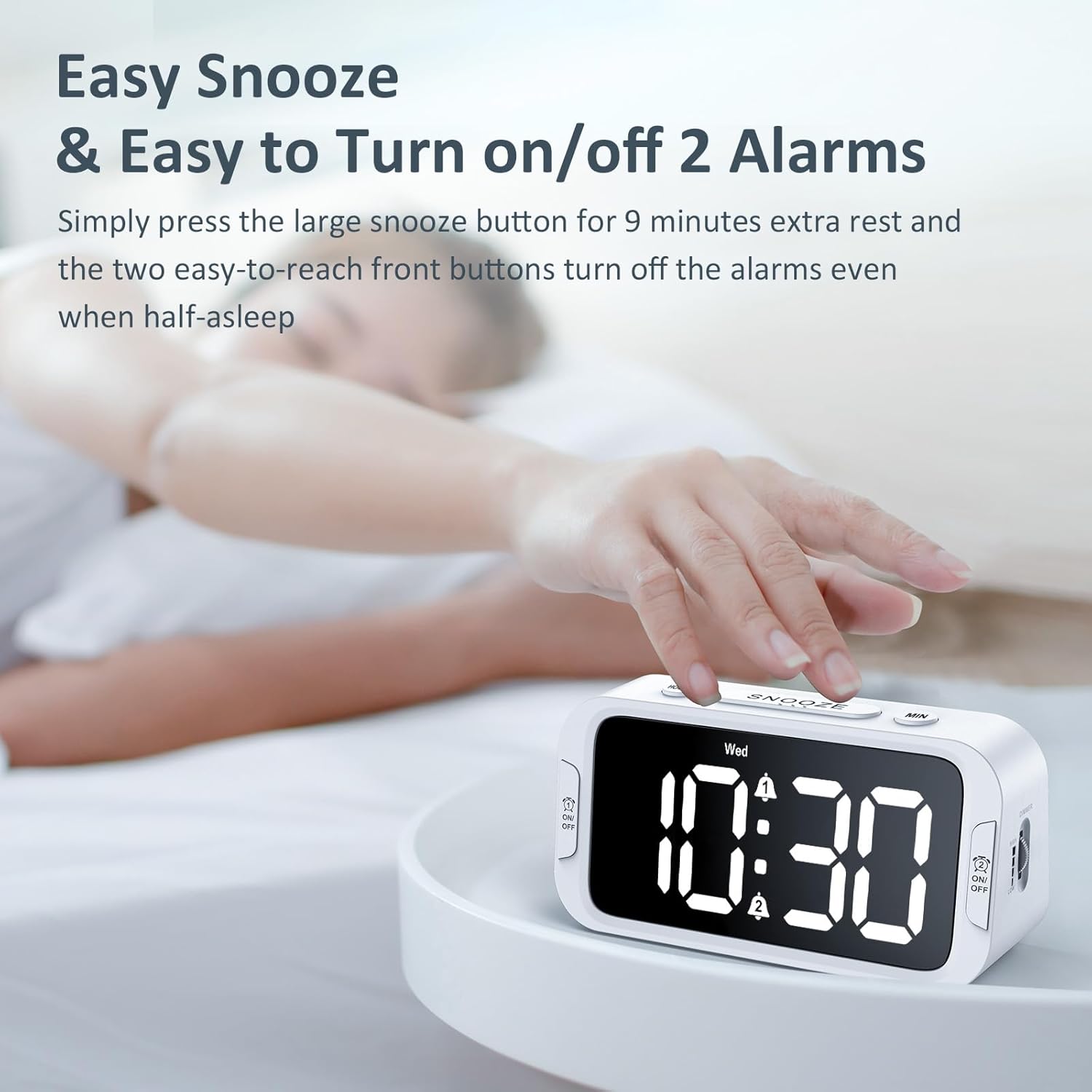 Digital Dual Alarm Clock for Bedroom: RGB Electric Clock with USB Charger for Kids Teens - Dimmable Clock with Weekday Weekend Mode for Bedside Desk