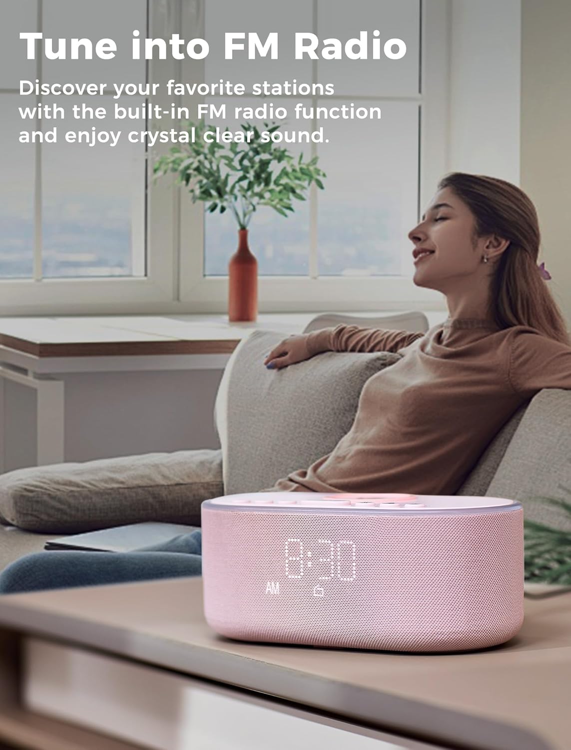 Wireless Charging Alarm Clock Radio: Qi Certified Fast Wireless Charger for iPhone Samsung - 10W Stereo Bluetooth Speaker - Dimmable Digital Clock with FM Radio for Bedroom Gray